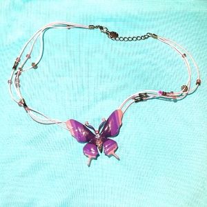 Purple Butterfly Necklace